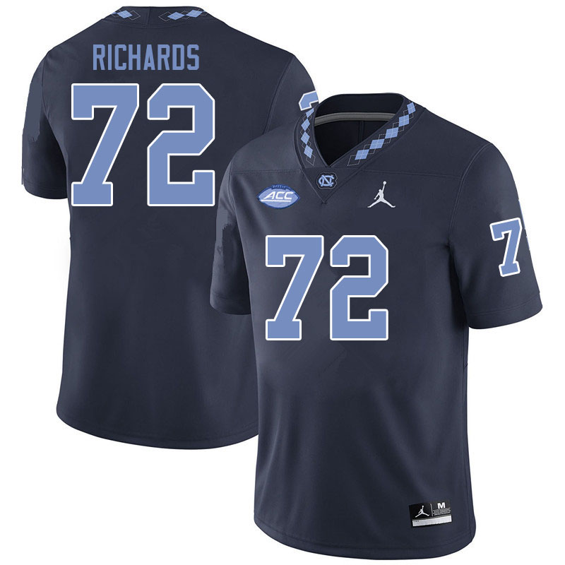 Jordan Brand Men #72 Asim Richards North Carolina Tar Heels College Football Jerseys Sale-Black